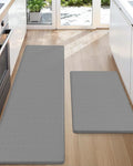 Color&Geometry Anti Fatigue Cushion Padded Kitchen Mat for Floor - 17x29+17x59,Easy Clean, Waterproof & Oil Proof, Anti Slip, Foam Rubber Runner Rug for Front Sink Comfort Standing, Grey Set of 2