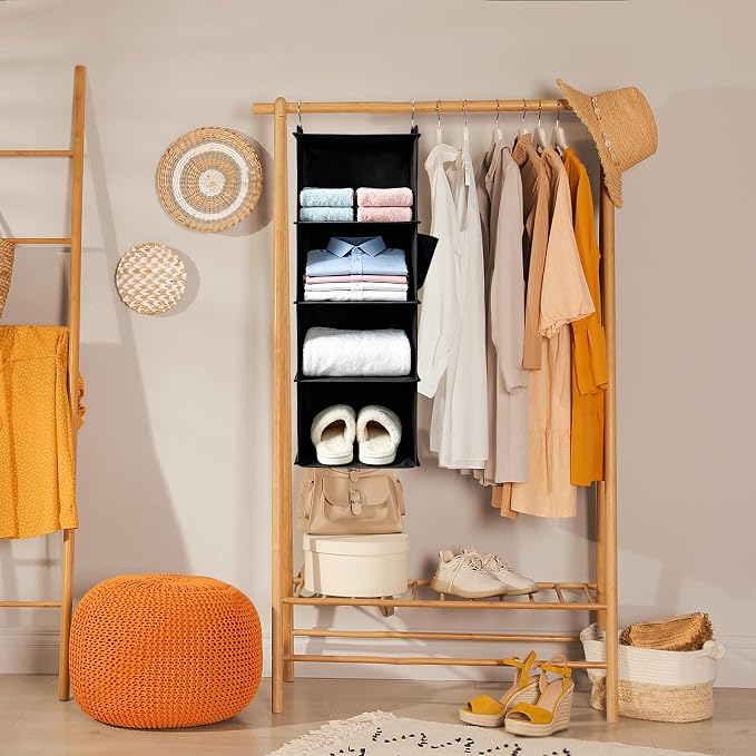 Hanging Closet Organizer and Shelves, 4 Shelves - Image 2