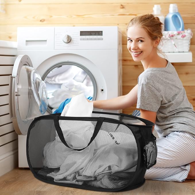2 Pcs Durable Collapsible Laundry Baskets - Image 2
