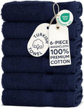Chakir Turkish Linens 100% Cotton 6-Pack Washcloths 13x13, Oeko-Tex Certified by ChakirTurkishLinens