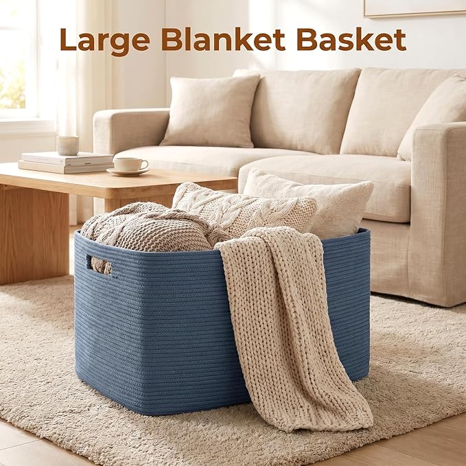 OIAHOMY 75L Large Blanket Basket Woven Storage Basket - Image 2