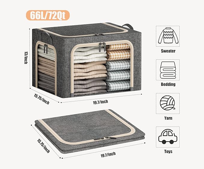 3 Openings Large Clothes Storage Bins - Image 6