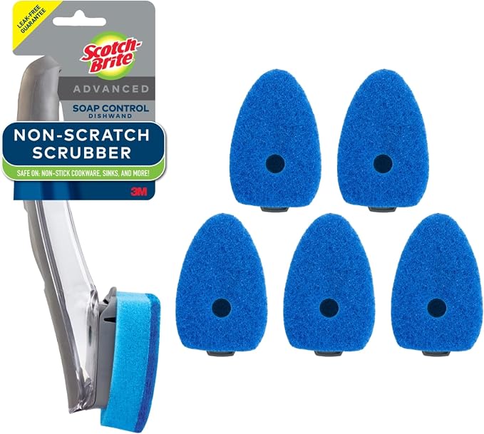 Scotch-Brite Advanced Soap Control Non-Scratch Dishwand Kit, 1 Dish Wand & 5 by Unknown