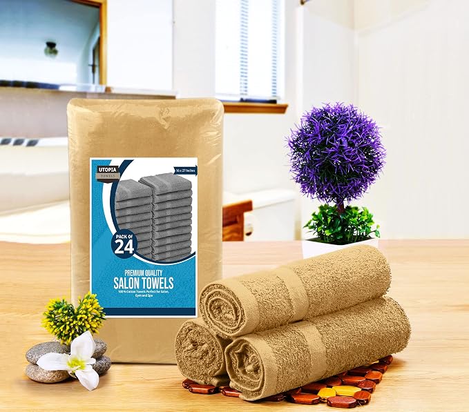 Utopia Towels Salon Towels, 16x27 in, 100% Cotton, Gym & Beauty Care - Image 2