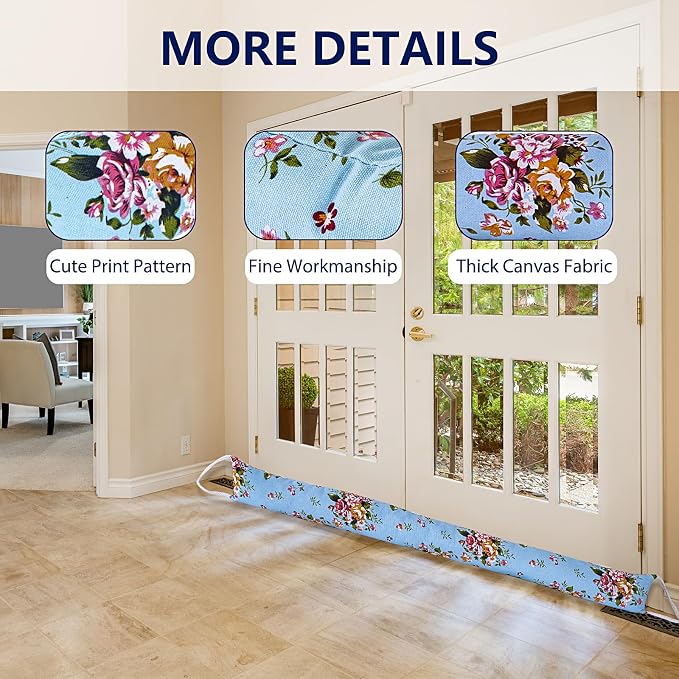 2 Pack 60 Inch 4 Inch Wide Under Door Blocker Door Draft Stopper - Image 5