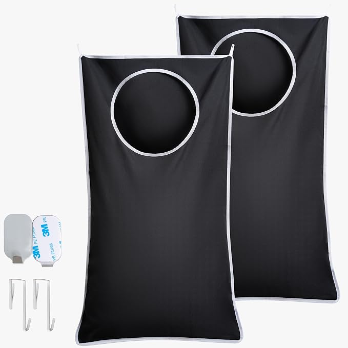 Hanging Laundry Hamper Bag XL 40x22", Space Saving over the Door Storage Bags by DONAQ