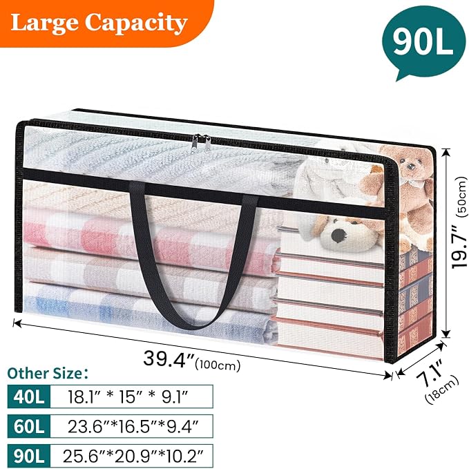 TasticTotes 4 Pack Clear Storage Bags - Image 2