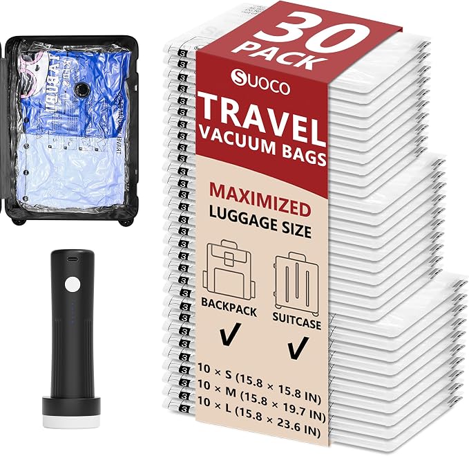 Travel Vacuum Bags for Clothing by SUOCO
