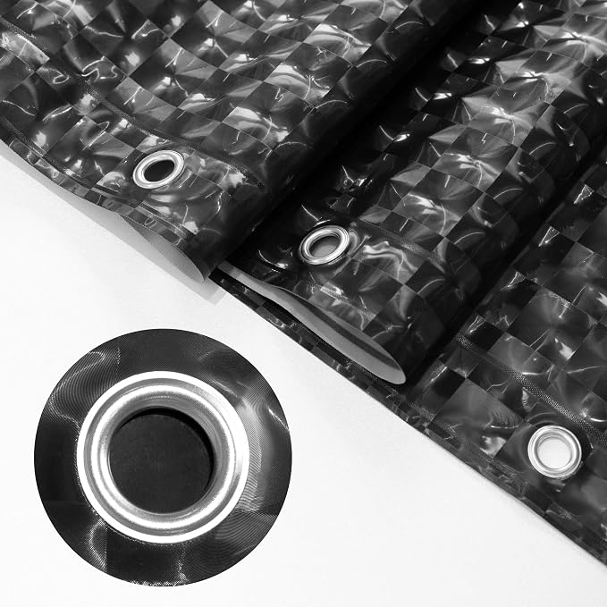 Barossa Design Extra Long Shower Curtain Liner Dimensional Black - Image 5