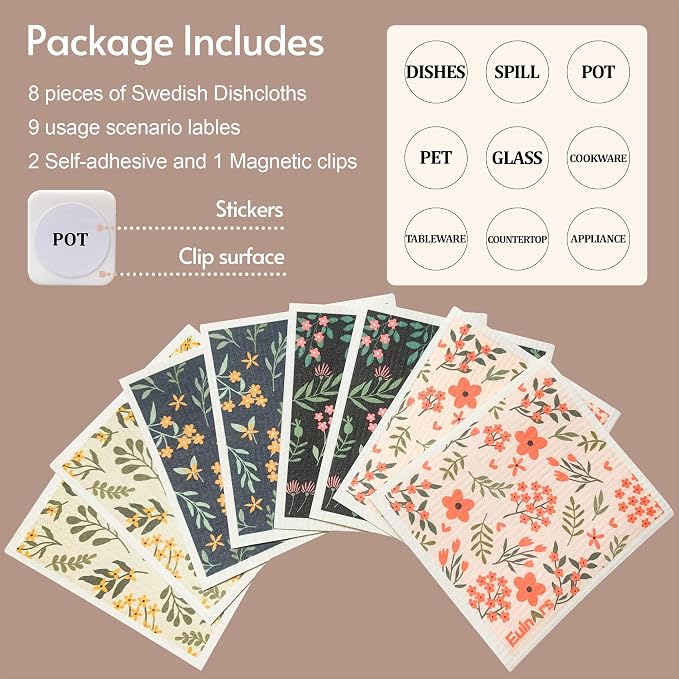 Eulnars Reusable Paper Towels, Swedish Dishcloths - Image 6