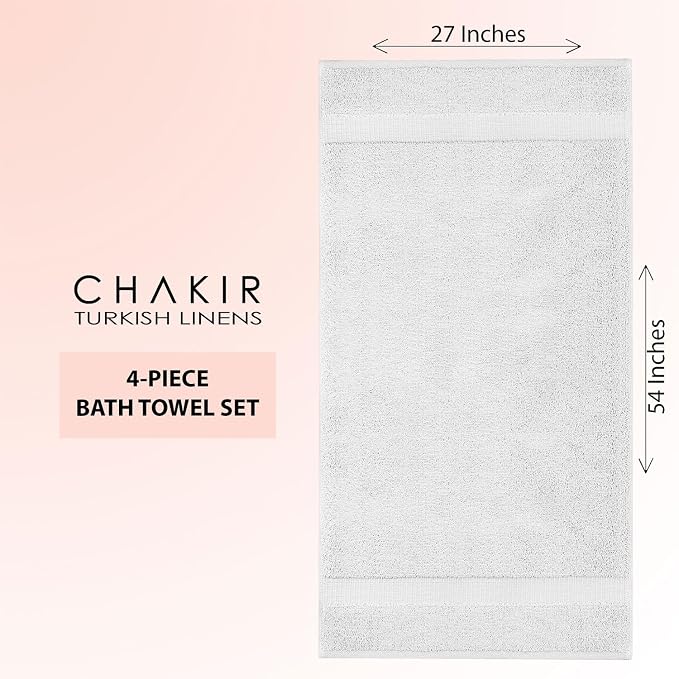 Chakir Turkish Linens 100% Cotton 4-Pack Bath Towels 27x54, Oeko-Tex Certified - Image 6