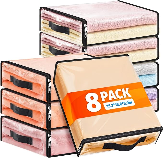 SpaceWhisper Clear Sheet Storage Bags, 8 Pack, 15.7 x 13.8 x 3.9 in | Sheet by Unknown