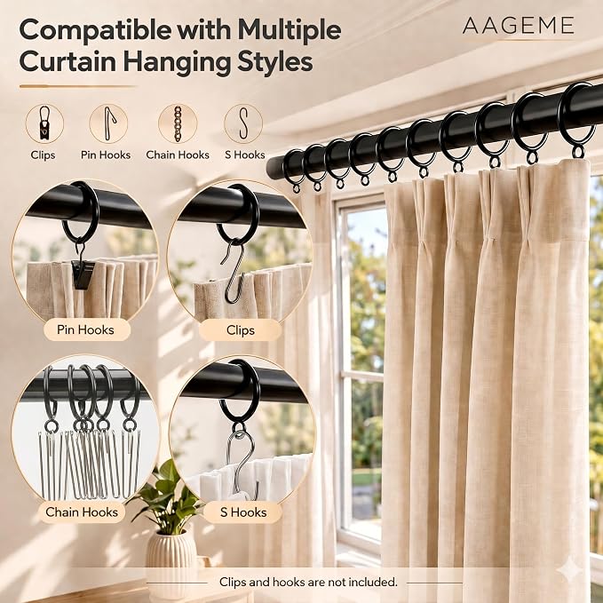 60 Pack Black Curtain Rings - Image 6