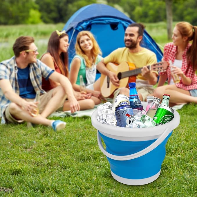 Collapsible Mop Bucket and Ice Bucket-5L Household Cleaning Silicone Dust Mops - Image 4