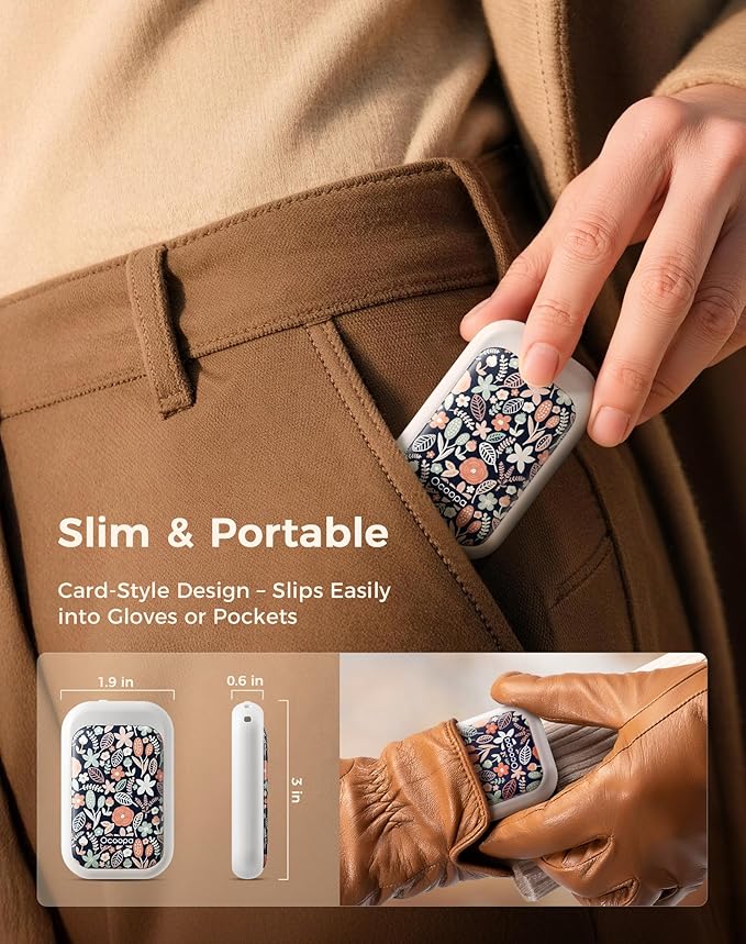 OCOOPA AI Magnetic Hand Warmers Rechargeable 2 Pack, 5000mAh Ultra-Thin Electric Glove Heater Handwarmer,UL Certified, Men Women Gifts for Christmas,Birthday,Winter Essentials,UT4 Young