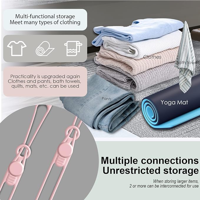 Silicone Cable Ties, Cord Organizer Cable Management, 2Sizes-Pink | Reusable - Image 5