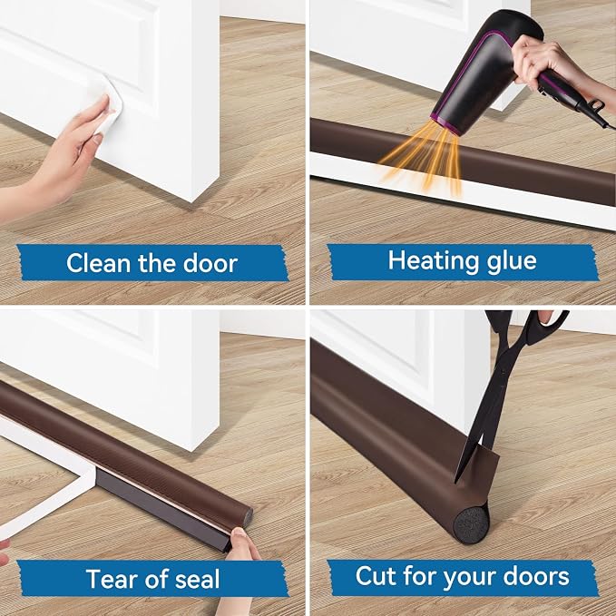 MAXTID Under Door Draft Stoppers Brown 36 Inch Door Draft Blocker Draft Stoppers - Image 6