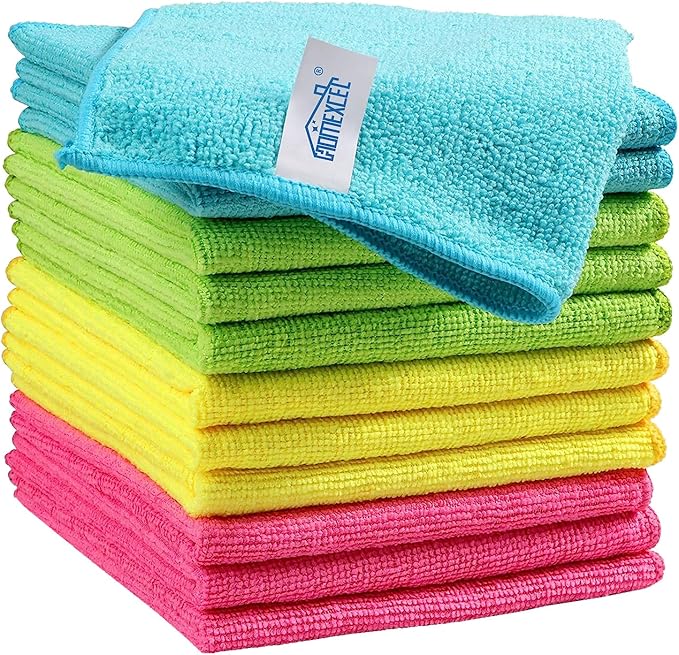 HOMEXCEL 12PK Microfiber Cleaning Cloth, Cleaning Rag by HOMEXCEL