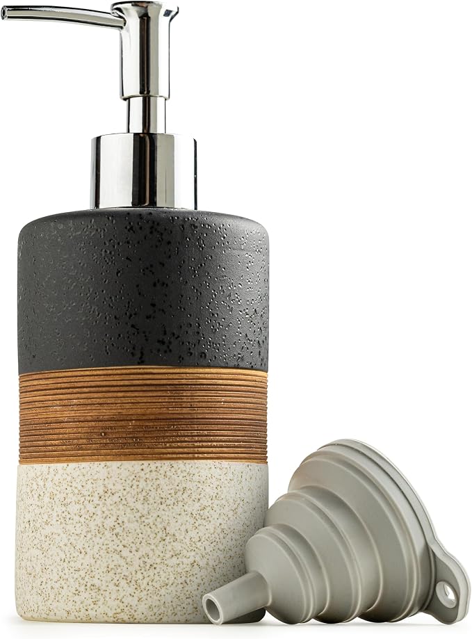 Ceramic Dish Soap Dispenser for Kitchen, Hand Soap Dispenser | Bathroom Soap by Cormomu