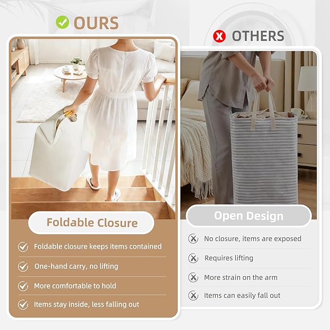 STORAGE MANIAC 2-Pack Large Laundry Hamper, 100L Collapsible Laundry Basket - Image 3
