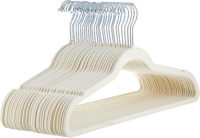 Amazon Basics Slim Velvet Non-Slip Space Saving Suit Clothes Hangers, Closet by AmazonBasics