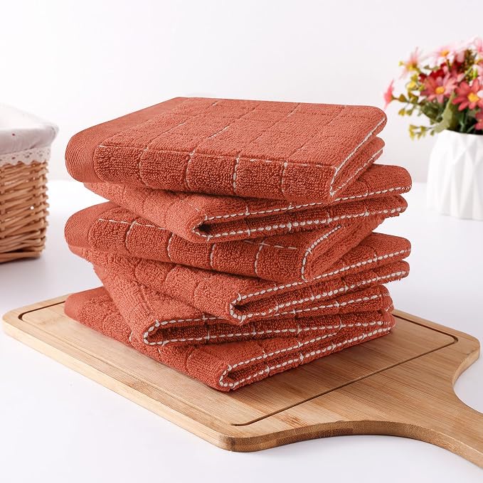 Homaxy 100% Cotton Terry Kitchen Towels, 8 Pack - Image 8