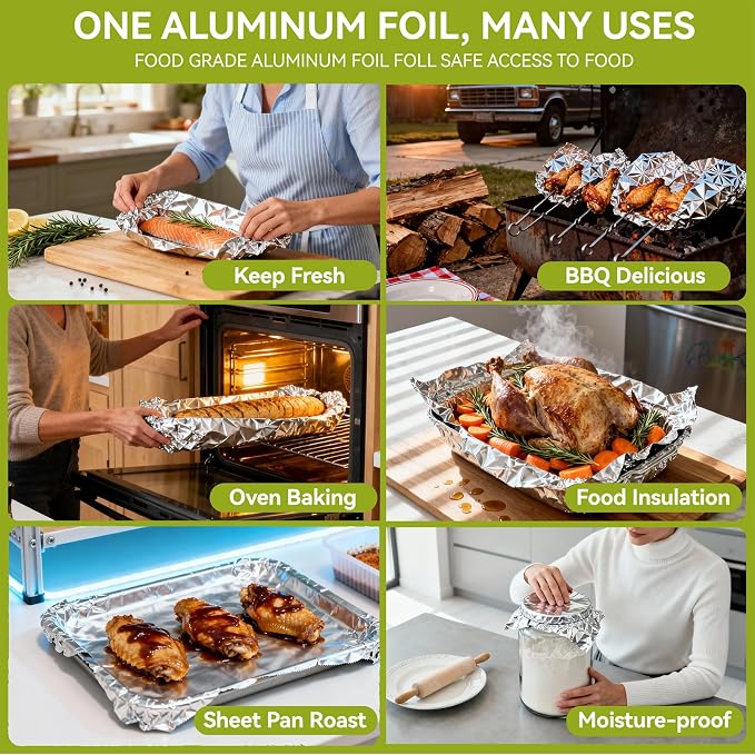 Aluminum Foil Roll, 12in x 350Sq Ft Aluminum Foil, Thick Strong Tin Foil - Image 6