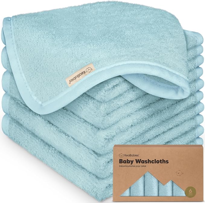 6-Pack Baby Washcloths, Soft Absorbent Washcloths by KeaBabies