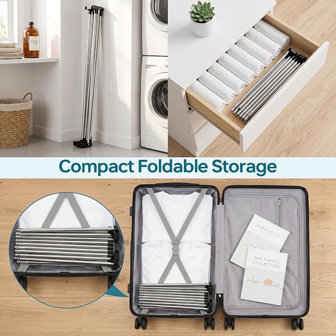 TOOLF 55 Inch Stainless Steel Collapsible Clothes Drying Rack | Drying Rack - Image 6