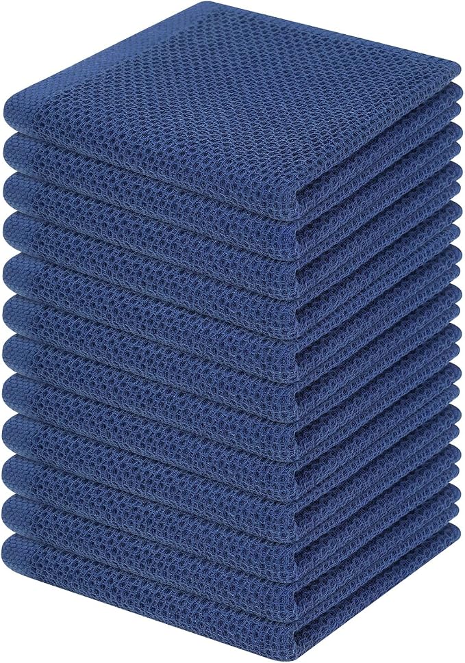 Homaxy 100% Cotton Waffle Weave Kitchen Dish Cloths 12-Pack, Ultra Soft by Homaxy