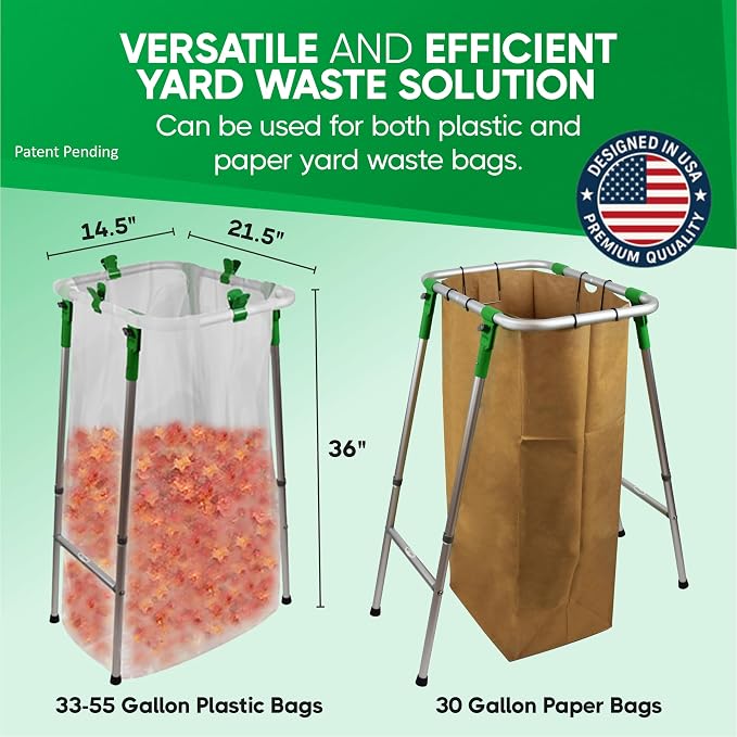 Adjustable & Foldable Leaf Bag Holder, - Image 2