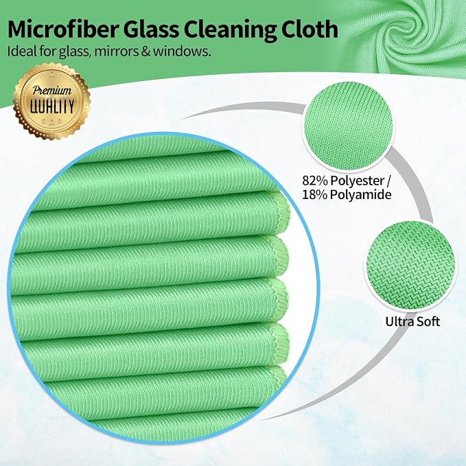 Microfiber Cleaning Cloth, 6 Pack Glasses Cleaning Cloth, Streak Free Lint Free - Image 2