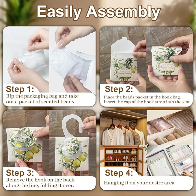 24 PCS Lavender Sachets for Drawers and Closets, Natural Closet Freshener - Image 8