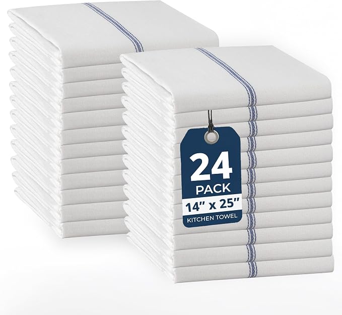 LANE LINEN Kitchen Towels Bulk 100% Cotton Commercial 24 Pack by LaneLinen