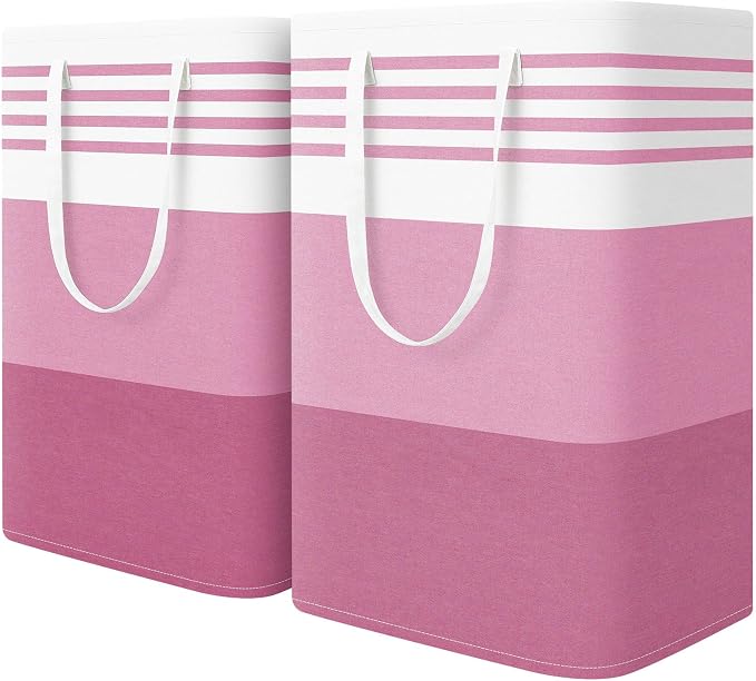 WOWBOX 2 Pack Laundry Baskets, Collapsible Dirty Clothes Laundry Hampers by WOWBOX