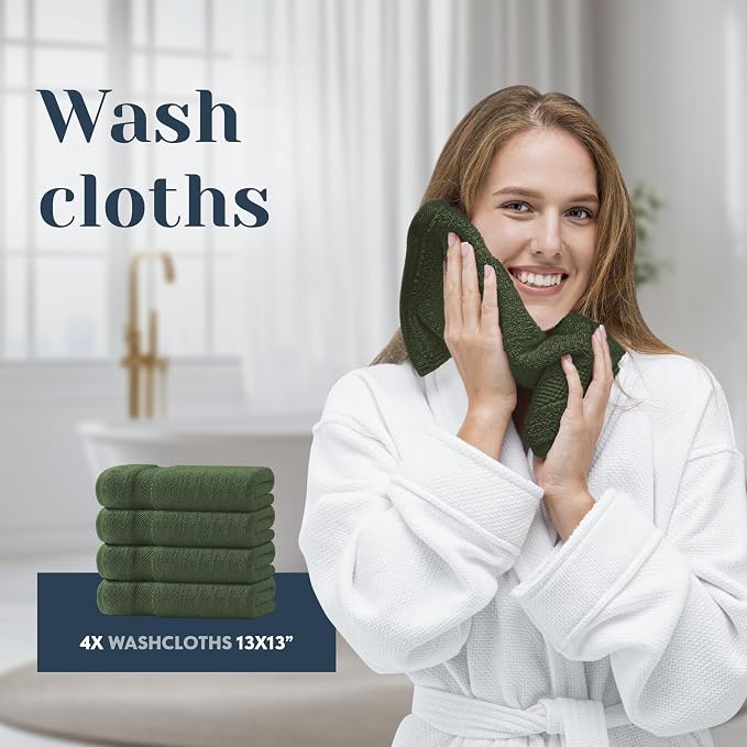 White Classic Luxury Bath Towel Set of 8 Pieces - Image 7