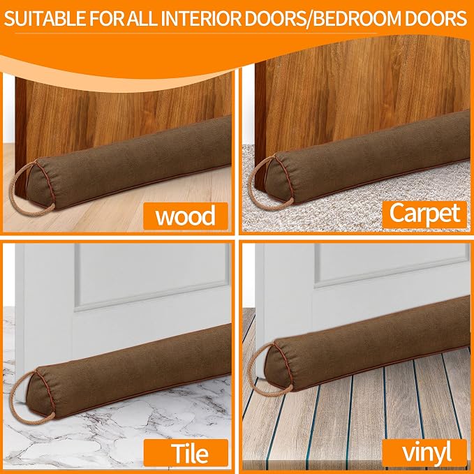 TORRAMI 32" Door Draft Stopper Under Bottom Insulation Noise Air Stopper 2.36LB - Image 7