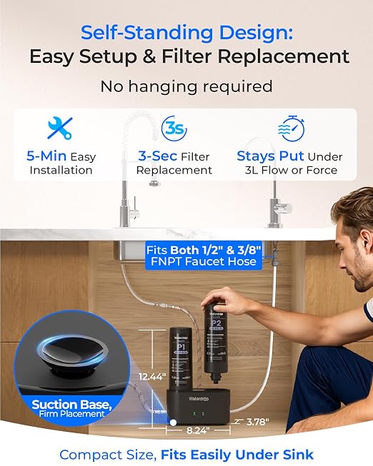 Waterdrop DLG-P Under Sink Water Filter System, Wash & Drink, - Image 7
