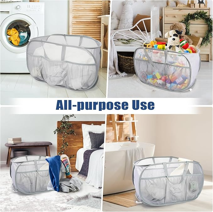 Collapsible Laundry Baskets, Upgrade Pop Up Laundry Hamper - Image 7