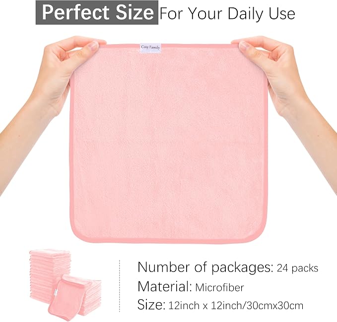 Cosy Family 24 Pack Soft Washcloths Set - Image 5