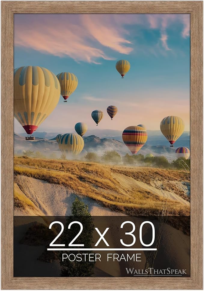 wallsthatspeak 22x30 Brown Barnwood Picture Frame for Puzzles Posters Photos or Artwork