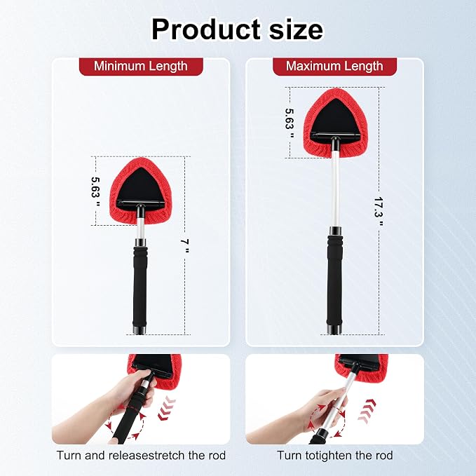 JUSTTOP Windshield Cleaner Tool, Car Interior and Exterior Window Cleaning Kit - Image 3