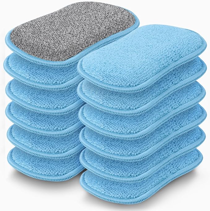 GLIMGLINT 12 Pack Dish Sponges Kitchen, Non-Scratch Microfiber Sponges | by Unknown