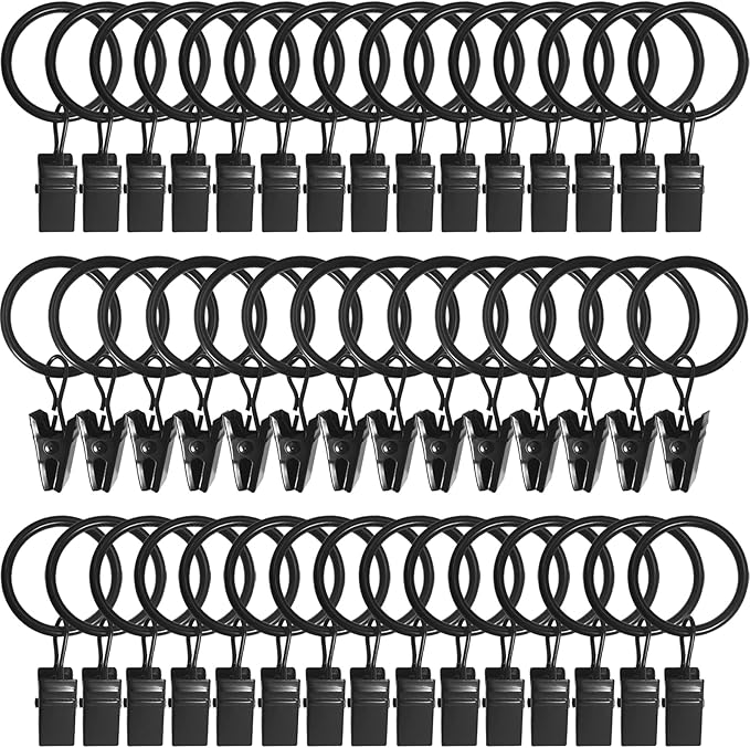 44 Pack Metal Curtain Rings by AMZSEVEN