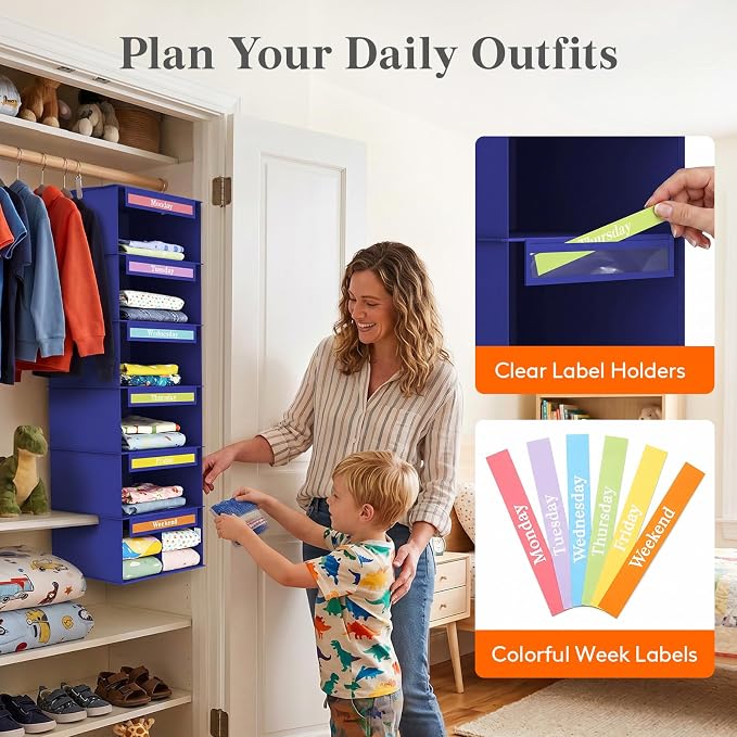 Lifewit 6 Shelf Weekly Hanging Clothes Storage Organizer - Image 5
