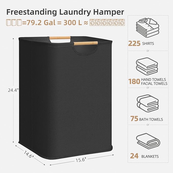STORAGE MANIAC 3-Pack Large Laundry Hamper, 100L Collapsible Laundry Basket - Image 4