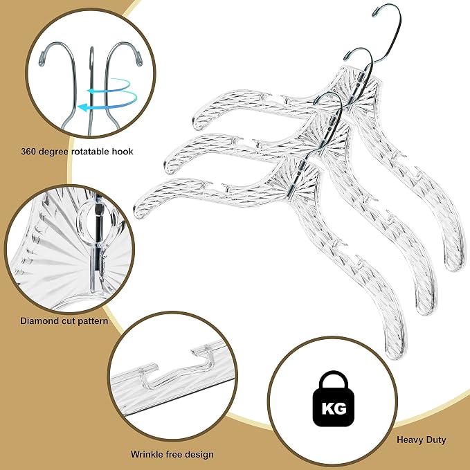 Quality Clear Plastic Hangers 96 Pack - Image 2