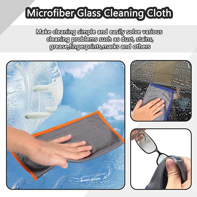 XANGNIER Microfiber Glass Cleaning Cloths, Lint Freel, 11.8"×11.8in, 3 Pack - Image 2