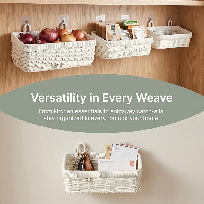 Wicker Hanging Baskets for Bathroom - Image 3
