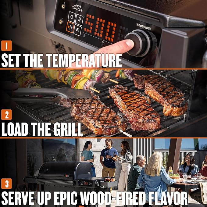 Traeger Woodridge Elite Electric Wood Pellet Grill and Smoker, 970 Sq. in., Side Sear Station, WiFIRE Technology, Super Smoke Mode, Outdoor Pellet Smoker Grill with Insulated Body, TFC97XLH